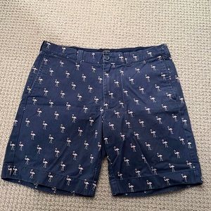 JCrew Mens Flamingo Printed Shorts - Size 32w 8” inseam